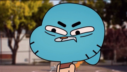 gumball from the amazing world of gumball has an angry face
