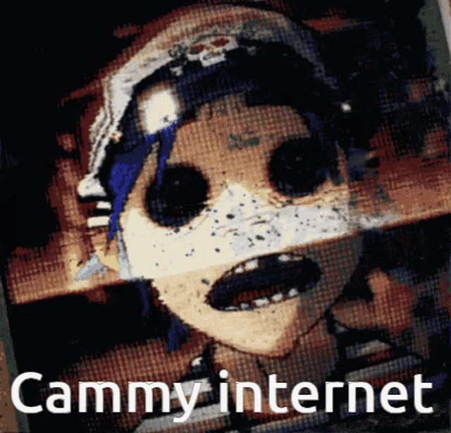 a picture of a cartoon character with cammy internet written on the bottom