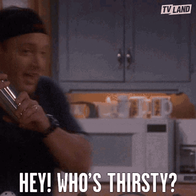 Hey Whos Thirsty Have A Drink GIF - Hey Whos Thirsty Have A Drink Shaking GIFs