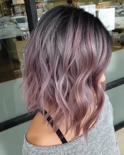 Metallic Muave Lob GIF - Colored Hair Metallic Muave Lob GIFs