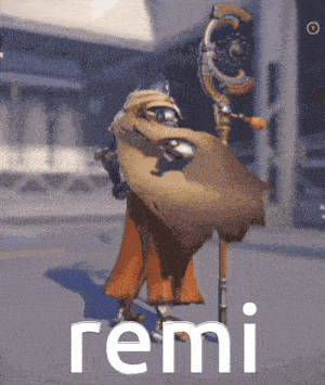 a video game character with the name remi written on it