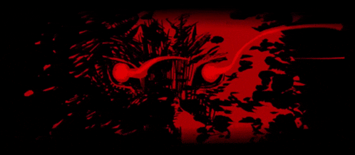 a red and black background with a silhouette of a person 's face