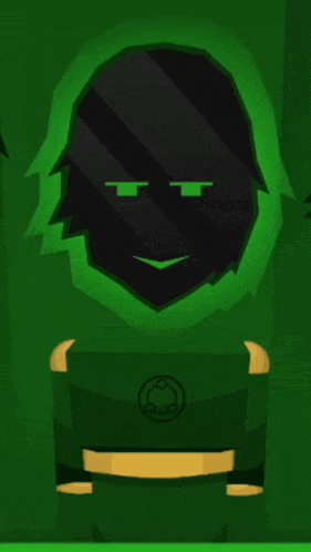 a cartoon drawing of a green superhero with two stars on his face