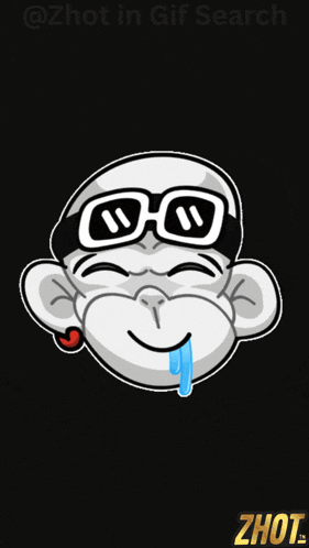 a cartoon of a monkey wearing sunglasses with a tongue out