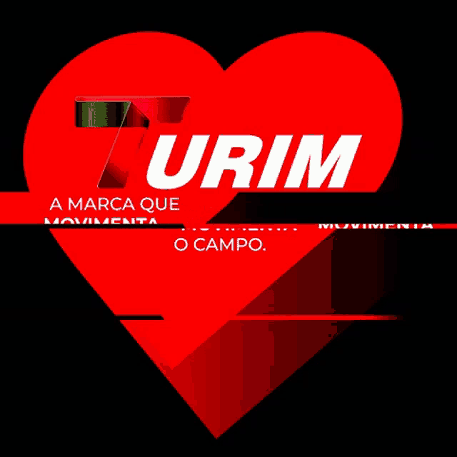 a red heart with urim written on it