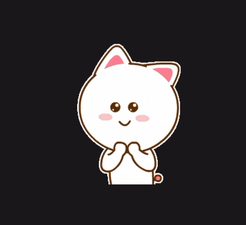 a cartoon cat is holding a sign that says + 1