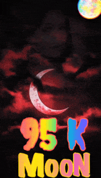 a poster that says 95k moon with a crescent moon