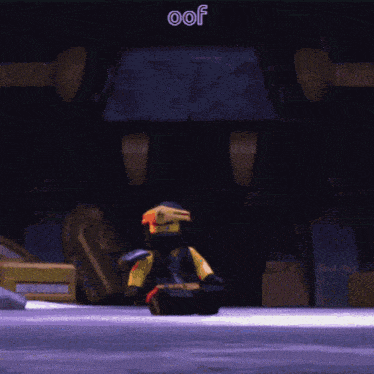 two lego ninjago characters are standing next to each other .