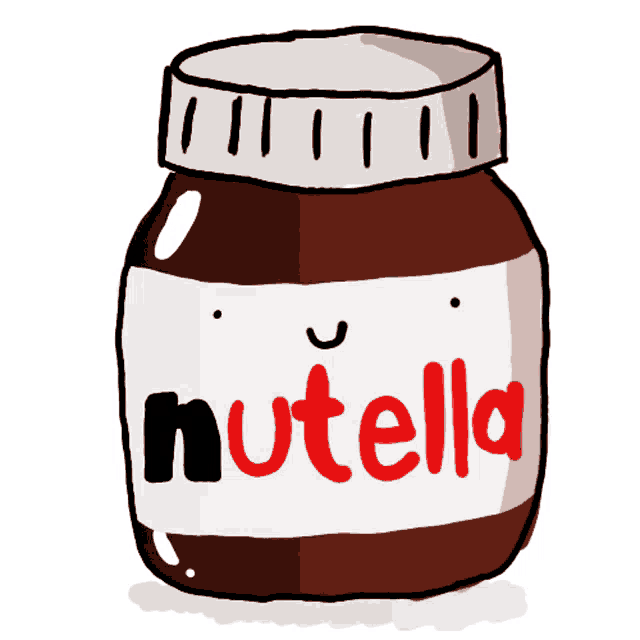 a jar of nutella with a face on it