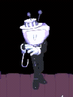 a cartoon of a toilet in a tuxedo holding a wand