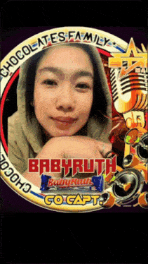 a picture of a woman with the name babyruth on the bottom