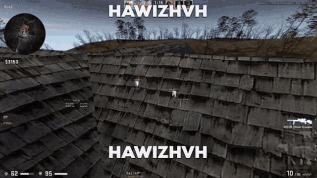 a screen shot of a video game with the name hawizhvh on the top