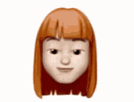 an emoji of a girl with red hair and freckles smiling