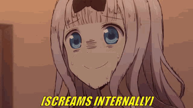 a picture of a girl with the words screams internally on the bottom