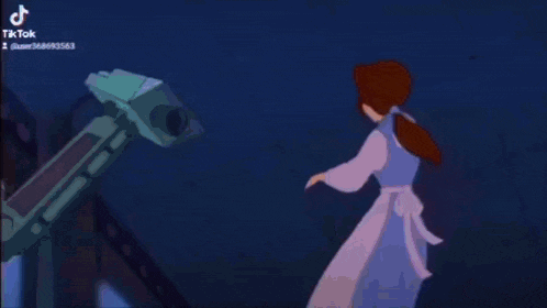 a close up of belle 's face from beauty and the beast .