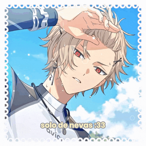 a picture of a boy with the words solo de nevas 33 on the bottom right