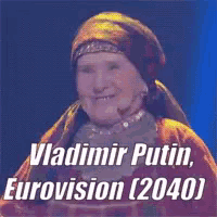 a picture of a woman with the words vladimir putin eurovision 2040 on the bottom