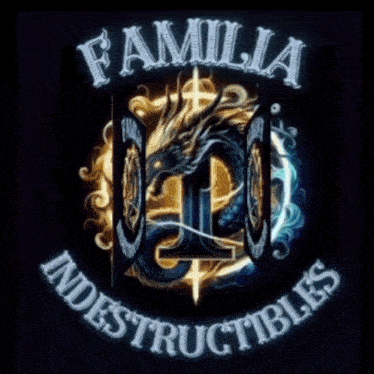 a logo that says familia indestructibles with a dragon
