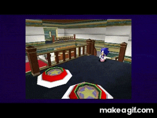 sonic the hedgehog is playing a video game on a computer screen