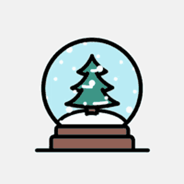 a snow globe with a christmas tree inside of it on a white background .