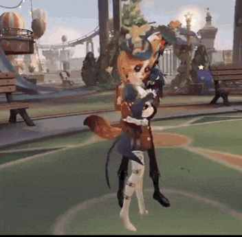 a cartoon character is standing on a basketball court holding a cat
