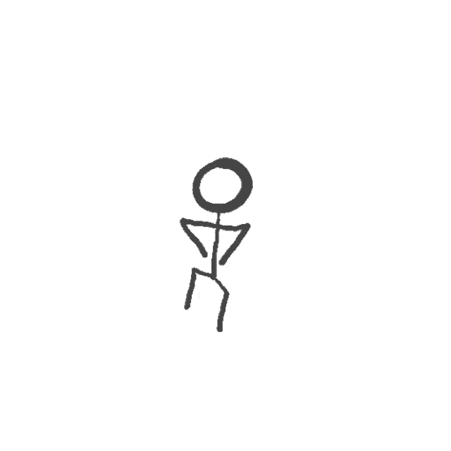 a drawing of a stick figure with a circle around his head