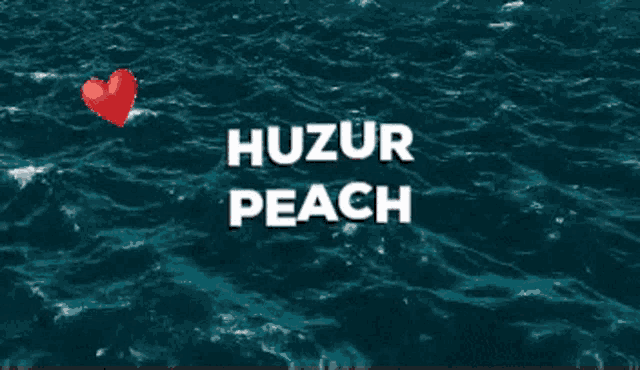 huzur peach is written on a blue background