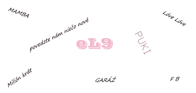 the word el9 is on a white background with other words