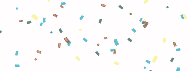 a white background with a bunch of colorful confetti