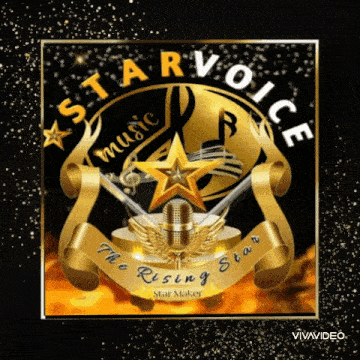 a logo for starvoice music with a star and a microphone