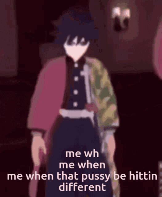 a cartoon character with the words me wh me when me when that pussy be hittin different on the bottom