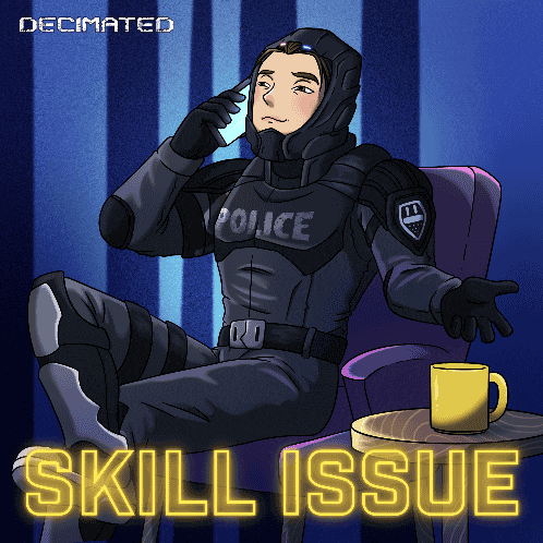 a cartoon of a police officer talking on a cell phone