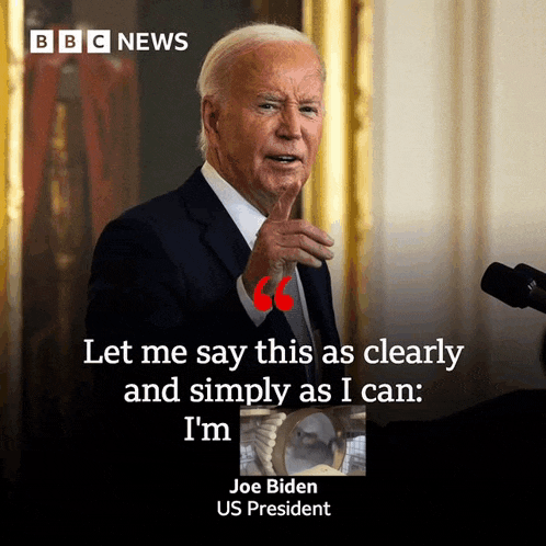 joe biden is giving a speech and says let me say this as clearly and simply as i can i 'm