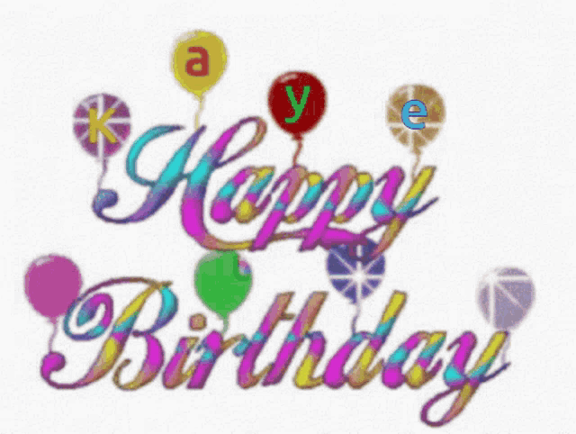 a colorful happy birthday sign with balloons and candy