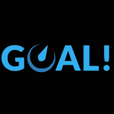 a black background with white letters that say goal