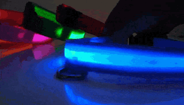 a glow in the dark item with a blue light