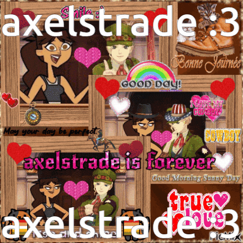 a collage of images with the words " axelstrade is forever "