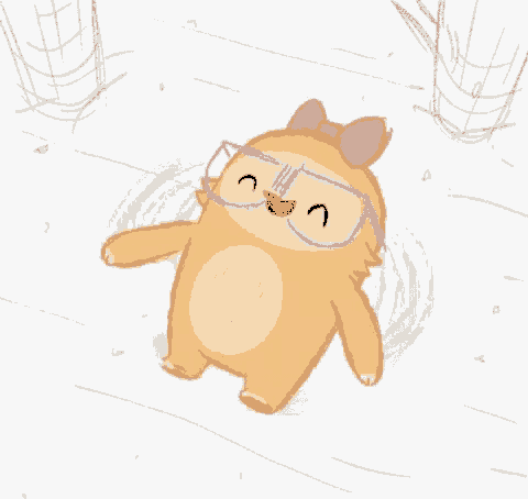 a cartoon sloth with glasses and a bow on its head is laying on the ground .