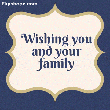 a sign that says wishing you and your family on it
