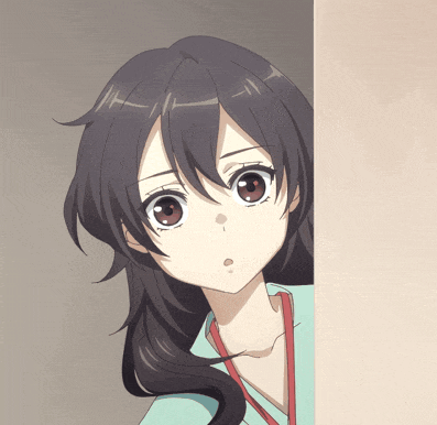 a close up of a girl 's face behind a wall with a red lanyard around her neck