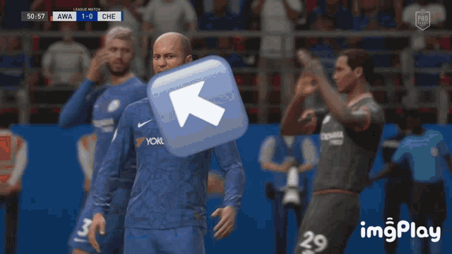 a screenshot of a soccer game shows a player wearing a yokoh jersey