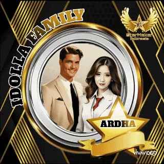 a picture of a man and a woman with the name ardha on the bottom right
