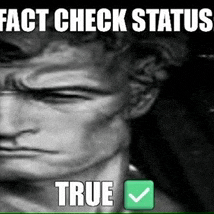 a black and white photo of a man with the words " fact check status true "