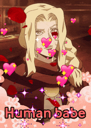 a picture of a girl with hearts on her face and the words human babe