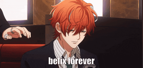 a man in a suit and tie with the word belix forever on the bottom