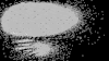a black and white image of a speech bubble surrounded by dots .