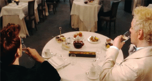 Drinks Champagne GIF - Drinks Champagne Good Omens GIFs