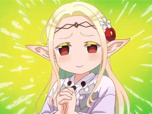 a girl with long blonde hair and a flower in her hair has her hands folded in prayer