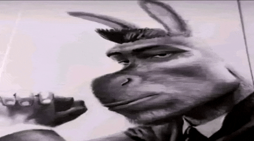 a drawing of a donkey in a suit and tie