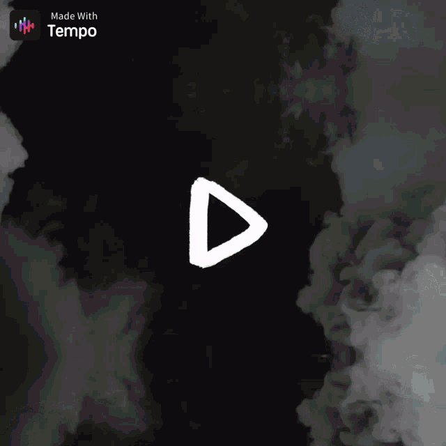 a black background with a white triangle and the words made with tempo at the top